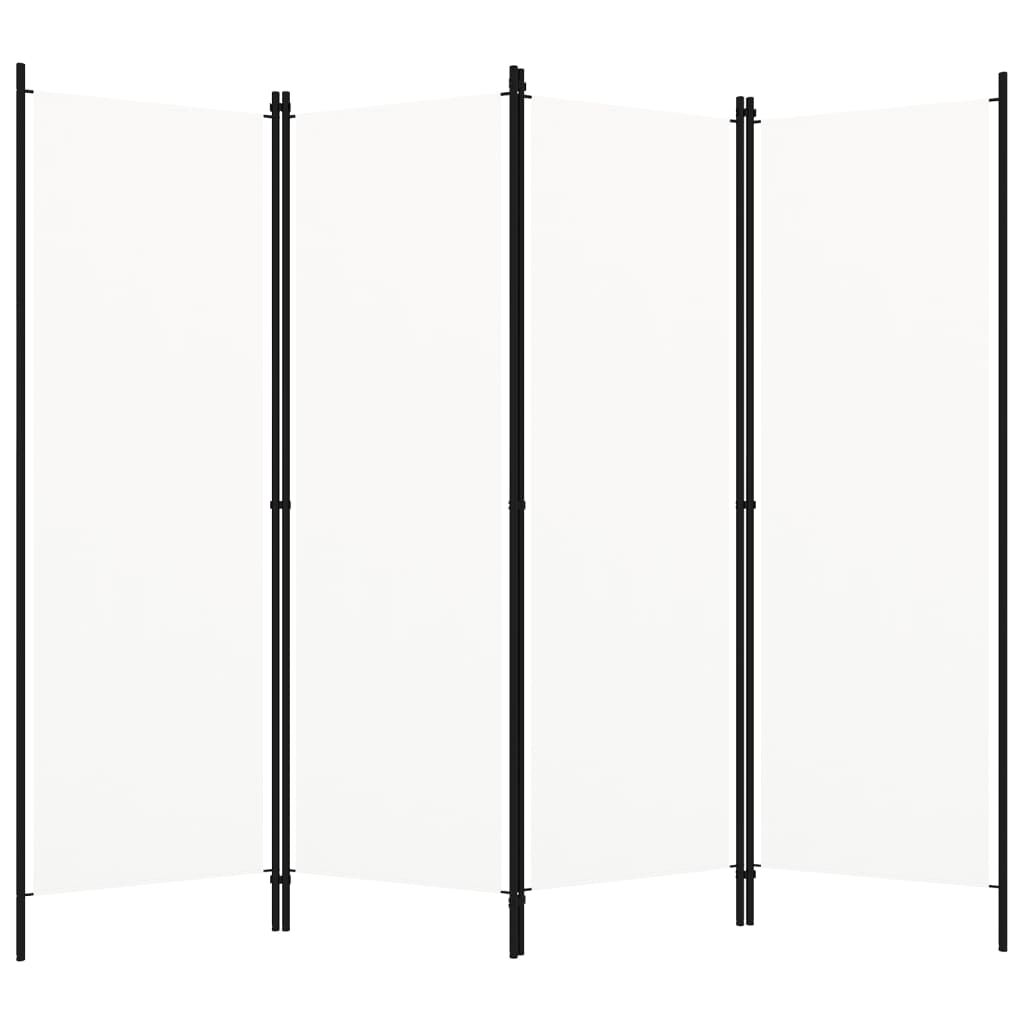 vidaXL 4-Panel Room Divider White 200x180 cm