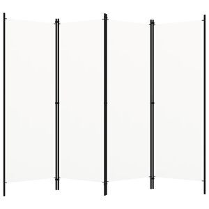 vidaXL 4-Panel Room Divider White 200x180 cm