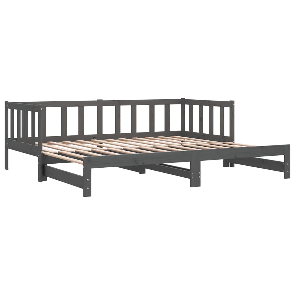 vidaXL Pull-out Day Bed without Mattress Grey 2x(90x200)cm
