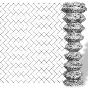 vidaXL Chain Link Fence Galvanised Steel 25x1 m Silver