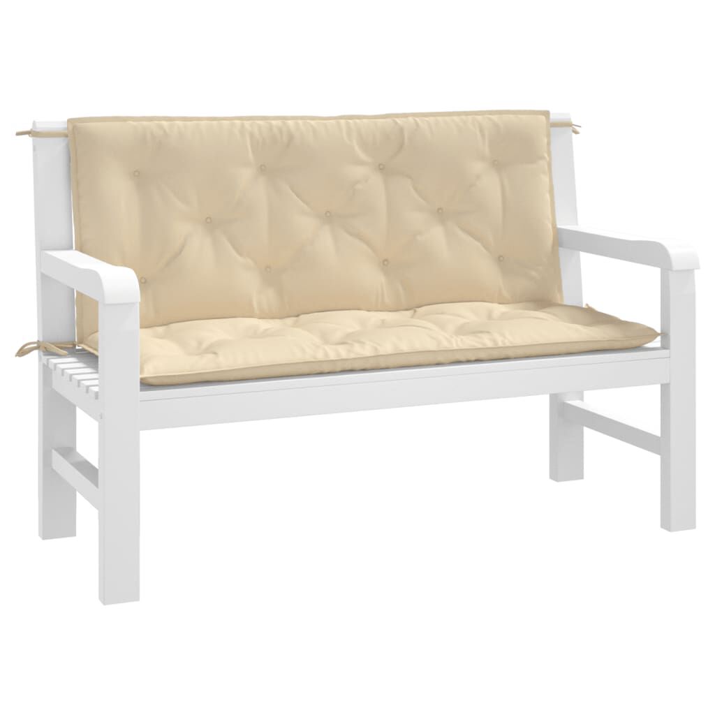 vidaXL Garden Bench Cushions 2 pcs Beige 120x50x7 cm Oxford Fabric