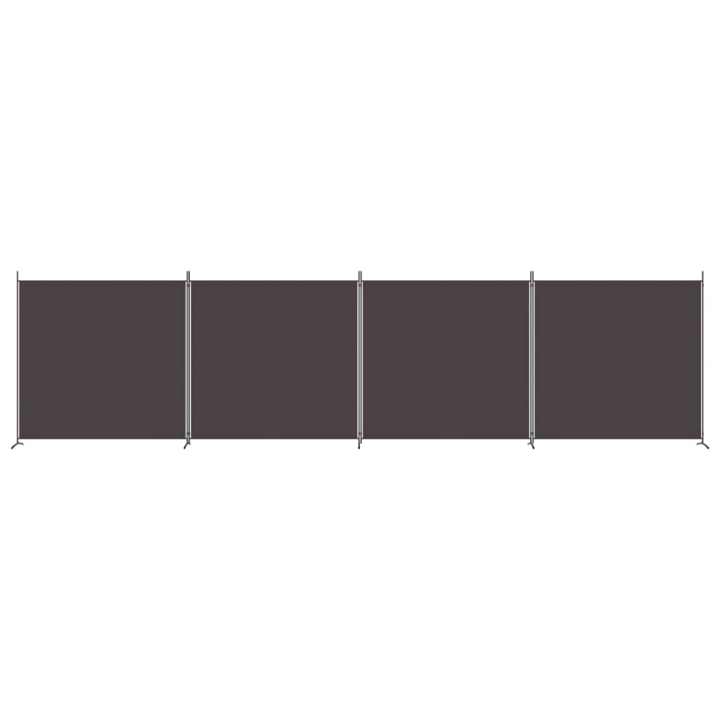 vidaXL 4-Panel Room Divider Brown 698x180 cm Fabric