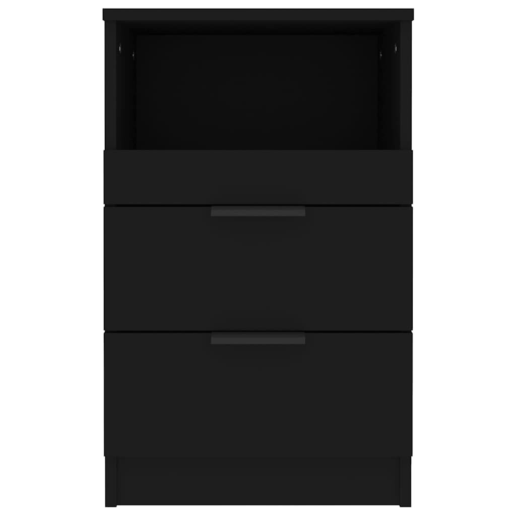 vidaXL Bedside Cabinets 2 pcs Black Engineered Wood