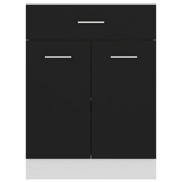 vidaXL Drawer Bottom Cabinet Lyon Black 60x46x81.5 cm Engineered Wood