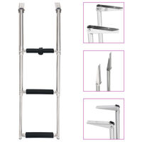 vidaXL Folding Boarding Ladder 3-step Stainless Steel,  vidaXL Folding Boarding Ladder 3-step Stainless Steel
