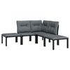 vidaXL 5 Piece Garden Lounge Set Black and Grey Poly Rattan