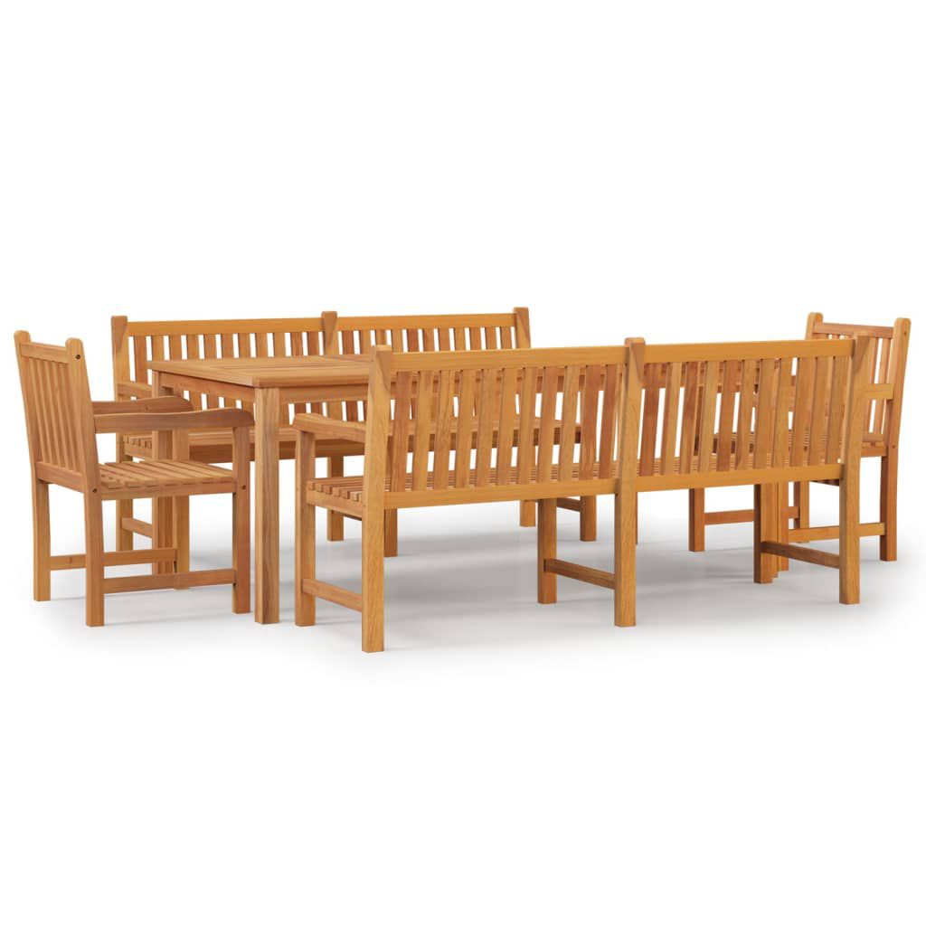 vidaXL 5 Piece Garden Dining Set Solid Wood Teak
