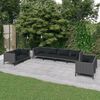 vidaXL 8 Piece Garden Lounge Set with Cushions Poly Rattan Dark Grey