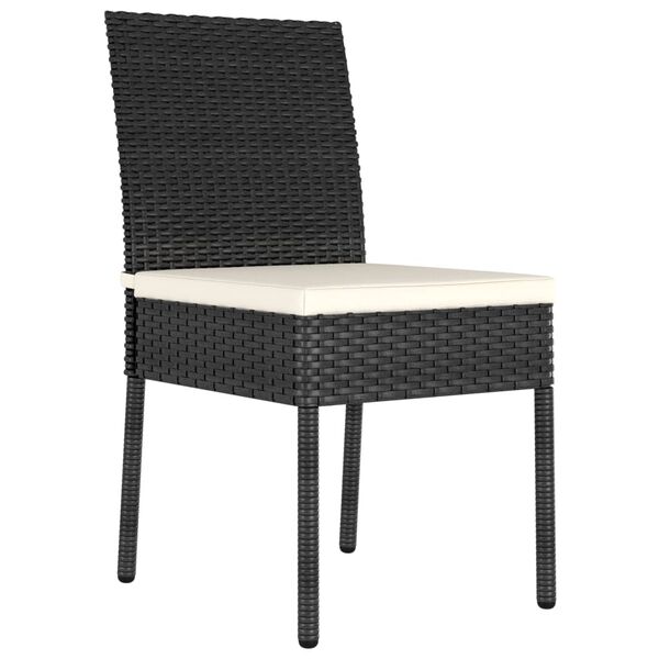 vidaXL 7 Piece Garden Dining Set Poly Rattan Black