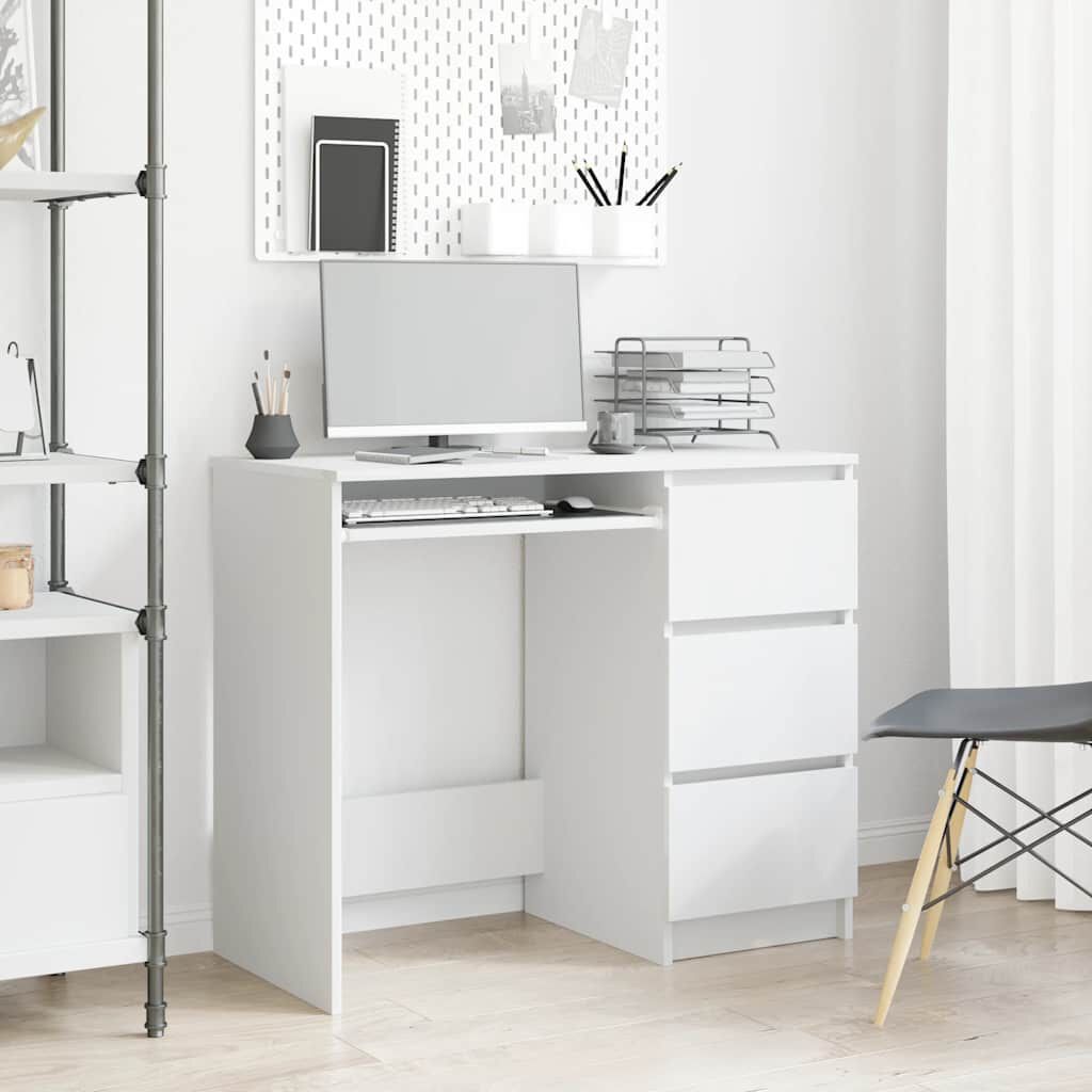 vidaXL Desk White 90x45x76 cm Engineered Wood