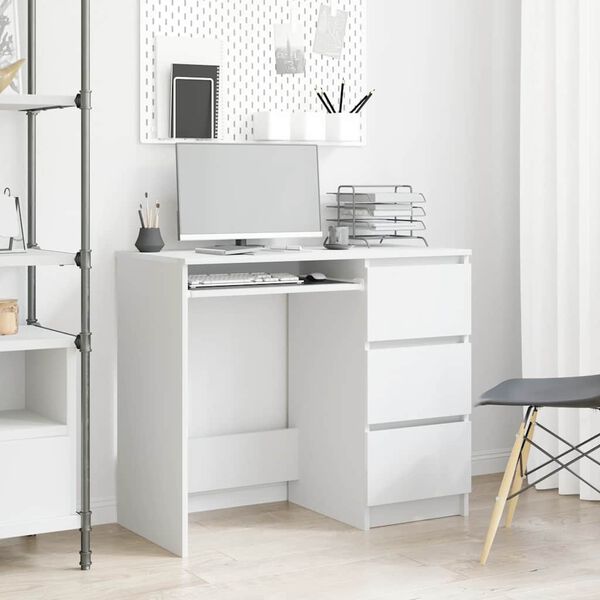 vidaXL Desk White 90x45x76 cm Engineered Wood