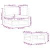 vidaXL 2 Piece Garden Lounge Set with Cream White Cushions Bamboo