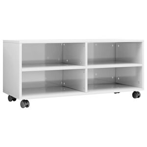 vidaXL Tv Cabinet | High gloss white | Engineered wood | 90 x 35 x 35 cm
