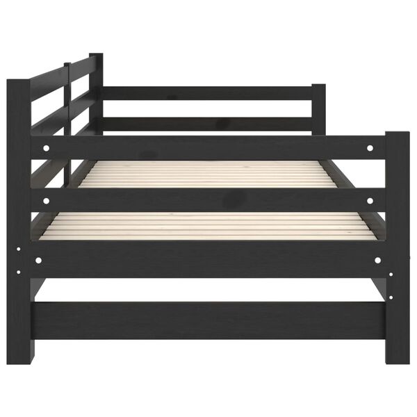 vidaXL Pull-out Day Bed without Mattress Black 2x(90x200)cm