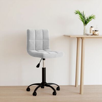 vidaXL Swivel Office Chair Light Grey Velvet, light grey vidaXL Swivel Office Chair Light Grey Velvet