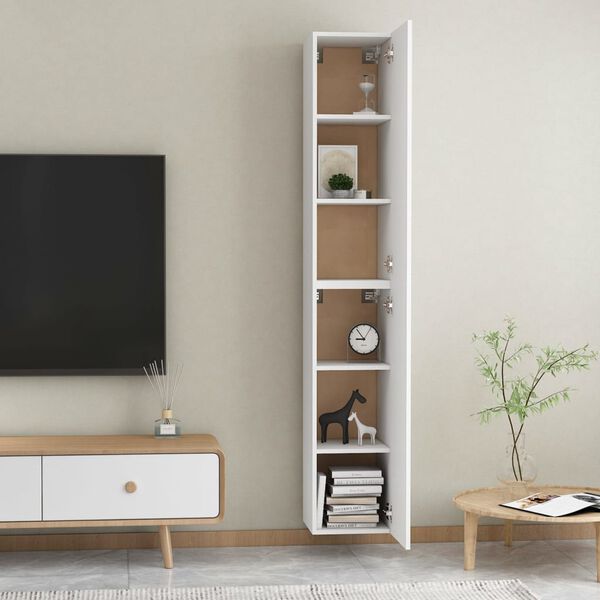 vidaXL TV Cabinets 2 pcs White 30.5x30x90 cm Engineered Wood