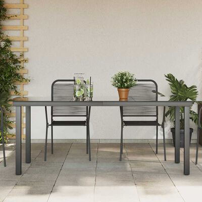 vidaXL Garden Table Black 190x90x74 cm Aluminium and Glass,  vidaXL Garden Table Black 190x90x74 cm Aluminium and Glass