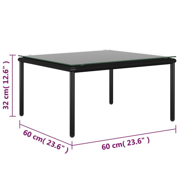 vidaXL 6 Piece Garden Lounge Set with Cushions Black PVC