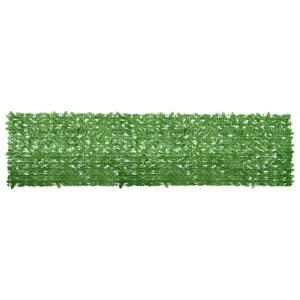 vidaXL Balcony Screen with Green Leaves 400x100 cm