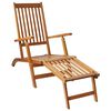 vidaXL Outdoor Deck Chair with Footrest Solid Acacia Wood