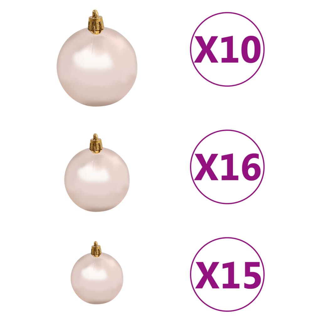 vidaXL Artificial Pre-lit Christmas Tree with Ball Set White 210 cm PVC