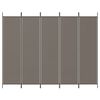 vidaXL 5-Panel Room Divider Anthracite 250x220 cm Fabric