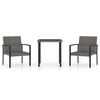 vidaXL 3 Piece Garden Dining Set Poly Rattan Grey