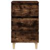 vidaXL Bed Cabinet with Solid Wood Legs Smoked Oak 40x35x69 cm
