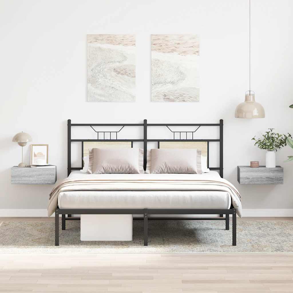 vidaXL Floating Nightstands 2pcs Grey Sonoma 40x30x15cm Engineered Wood