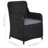 vidaXL Outdoor Chairs with Cushions 2 pcs Poly Rattan Black