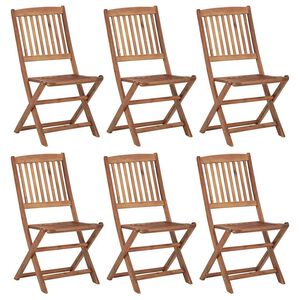 vidaXL Folding Garden Chairs 6 pcs Solid Acacia Wood