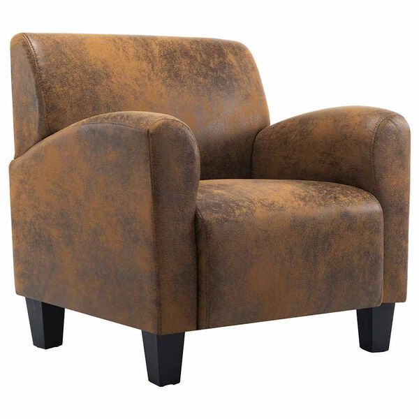 vidaXL Sofa Chair Brown 70x69x72 cm Faux Suede Leather