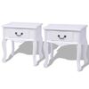vidaXL Bedside Cabinet | Set of 2 | White | MDF | Small | Bedside Cabinet