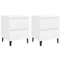 vidaXL Bed Cabinets 2 pcs White 40x35x50 cm Engineered Wood, white vidaXL Bed Cabinets 2 pcs White 40x35x50 cm Engineered Wood