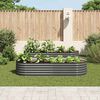 vidaXL Garden Raised Bed 240x80x44 cm Galvanised Steel Grey