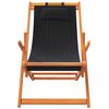 vidaXL Folding Beach Chairs 2 pcs Black Fabric