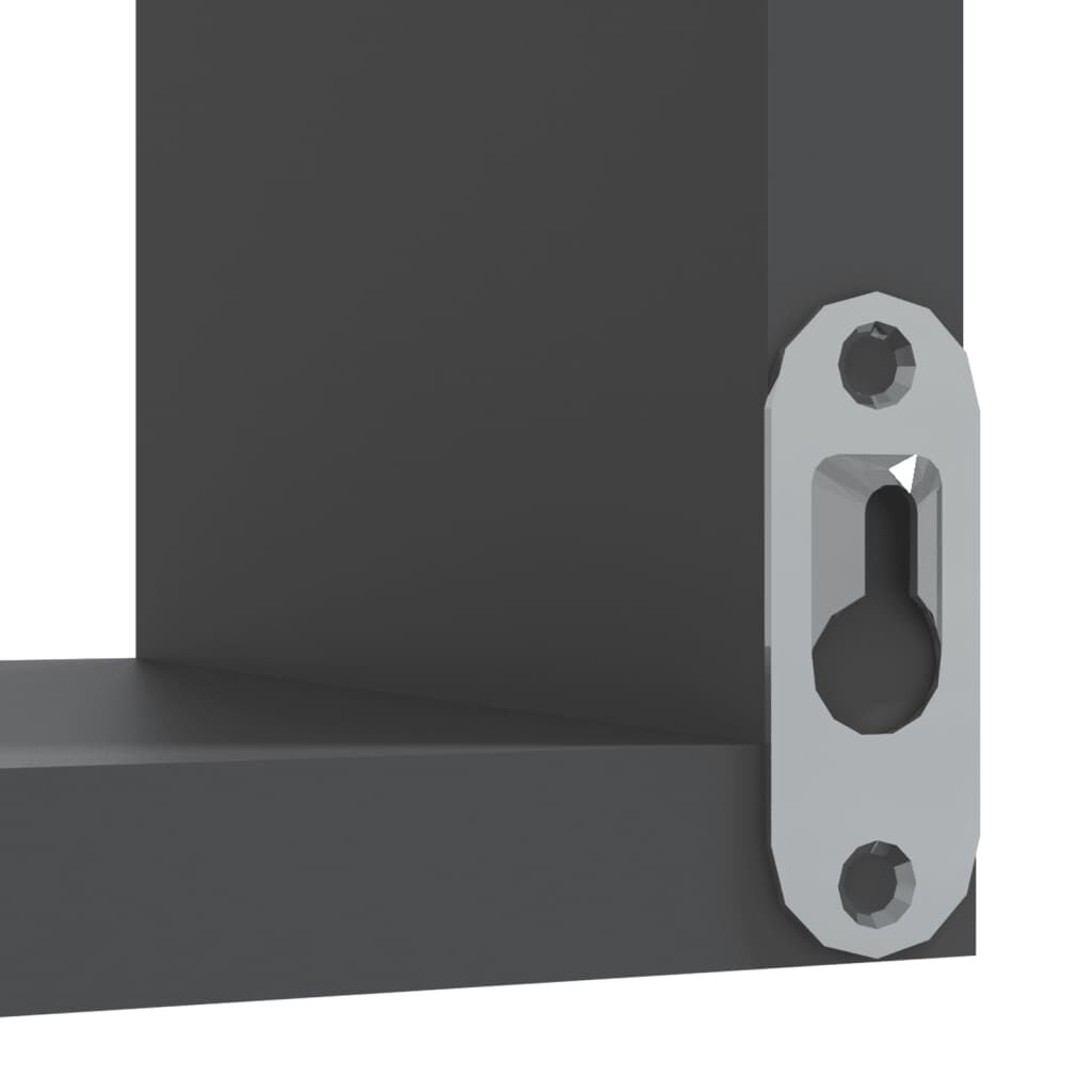 vidaXL Wall Corner Shelf 2 pcs Grey 40x40x50 cm Engineered Wood