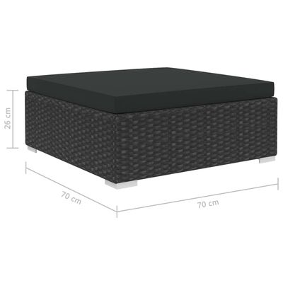 vidaXL 5 Piece Garden Lounge Set with Cushions Poly Rattan Black, black vidaXL 5 Piece Garden Lounge Set with Cushions Poly Rattan Black
