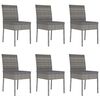 vidaXL 7 Piece Garden Dining Set Poly Rattan Grey