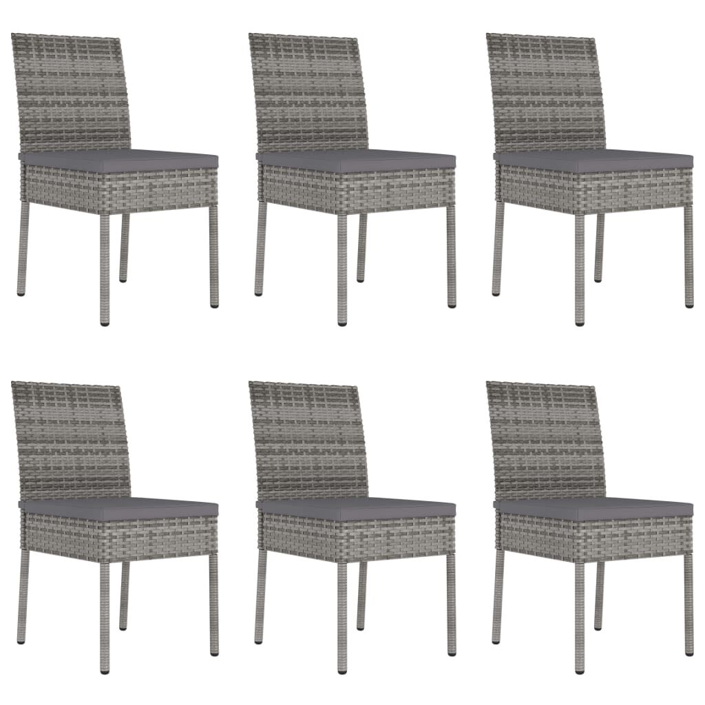 vidaXL 7 Piece Garden Dining Set Poly Rattan Grey