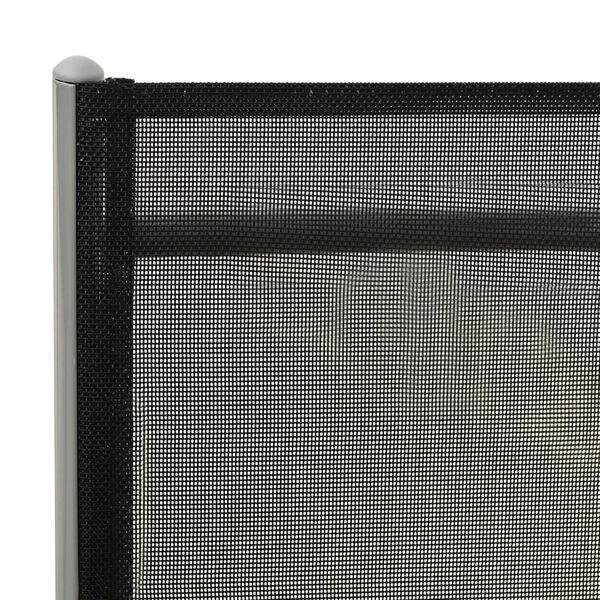 vidaXL Folding Sun Lounger Textilene and Aluminium Black and Silver