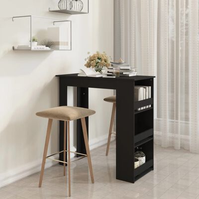 vidaXL Bar Table with Storage Rack Black 102x50x103.5 cm Engineered Wood, black vidaXL Bar Table with Storage Rack Black 102x50x103.5 cm Engineered Wood