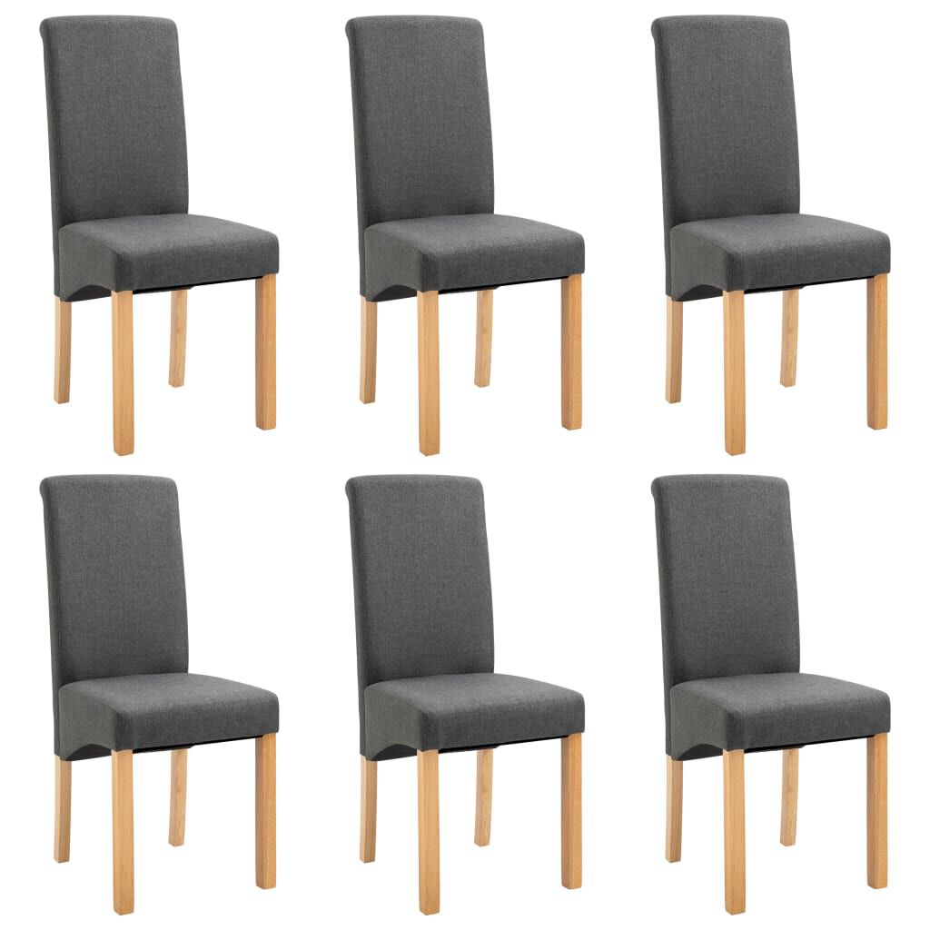 vidaXL Dining Chairs 6 pcs Grey Fabric