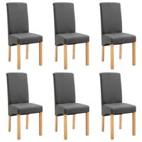 vidaXL Dining Chairs 6 pcs Grey Fabric, grey vidaXL Dining Chairs 6 pcs Grey Fabric