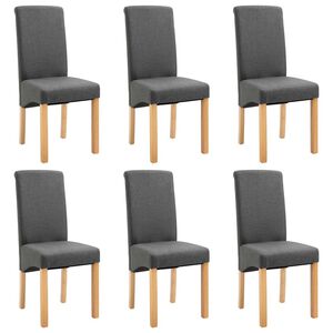 vidaXL Dining Chairs 6 pcs Grey Fabric
