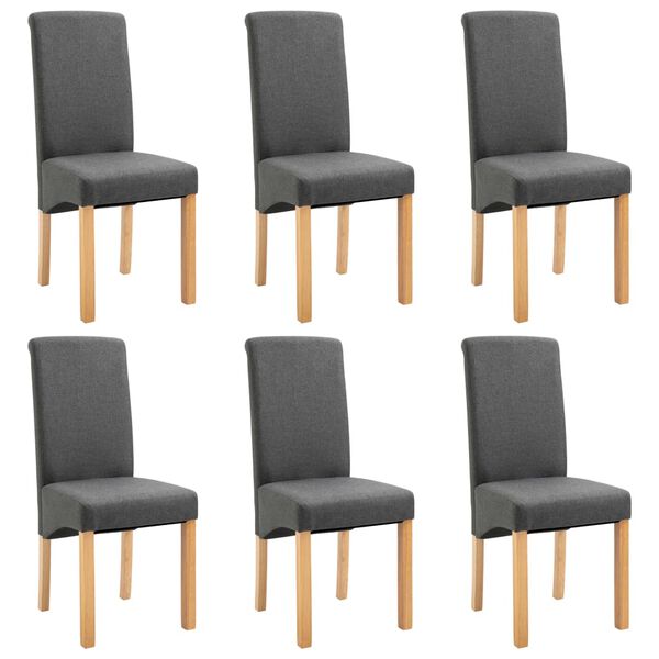 vidaXL Dining Chairs 6 pcs Grey Fabric