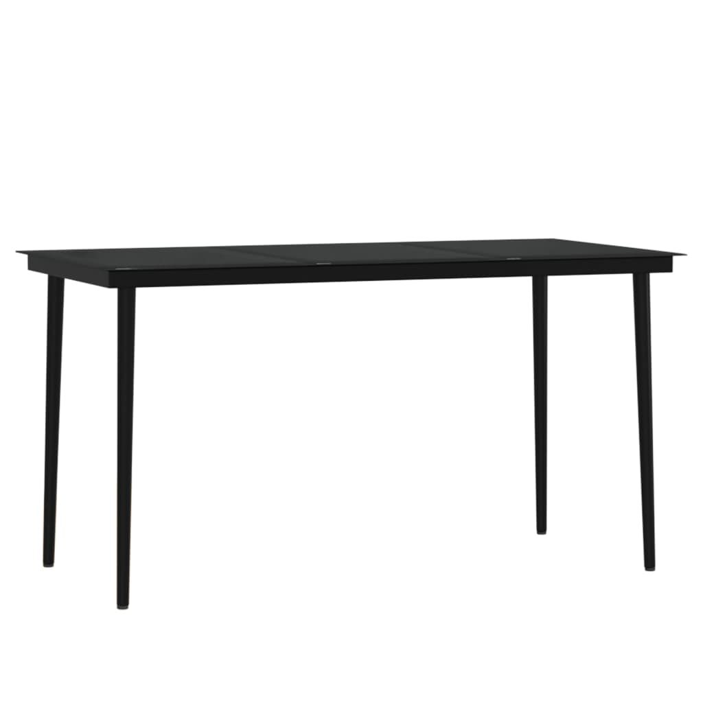 vidaXL 7 Piece Garden Dining Set with Cushions Black