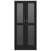 vidaXL Vitrine Cabinet Black 82.5x30.5x185.5 cm Engineered Wood
