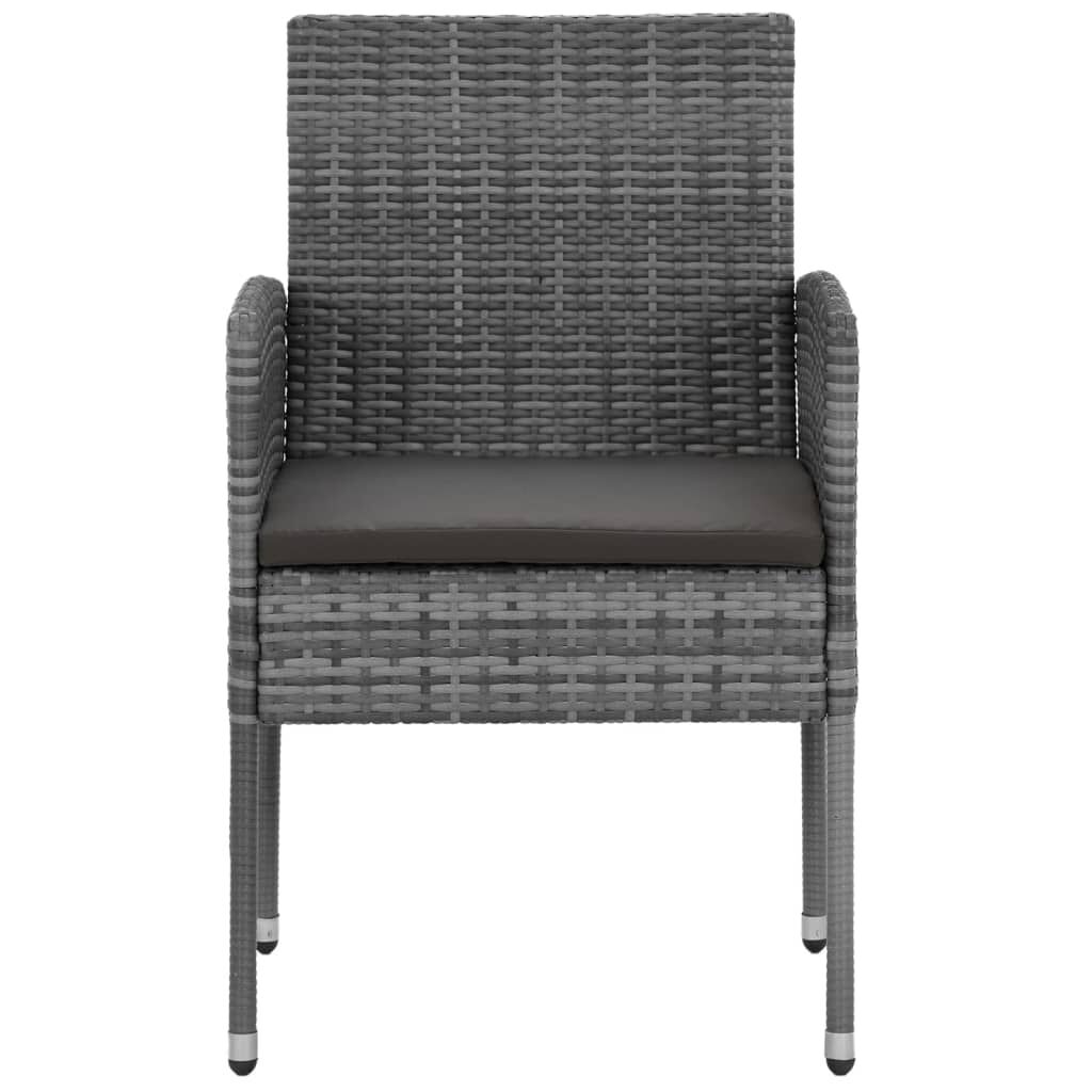 vidaXL 5 Piece Outdoor Dining Set Poly Rattan Grey