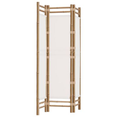 vidaXL Folding 3-Panel Room Divider 120 cm Bamboo and Canvas, cream white vidaXL Folding 3-Panel Room Divider 120 cm Bamboo and Canvas